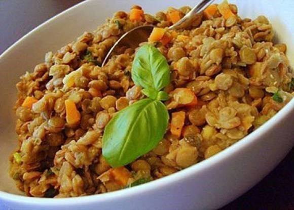 Чечевица с картофелем и морковью в сметане Чечевица с картофелем и морковью в сметане