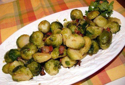 Каштаны с брюссельской капустой Каштаны с брюссельской капустой