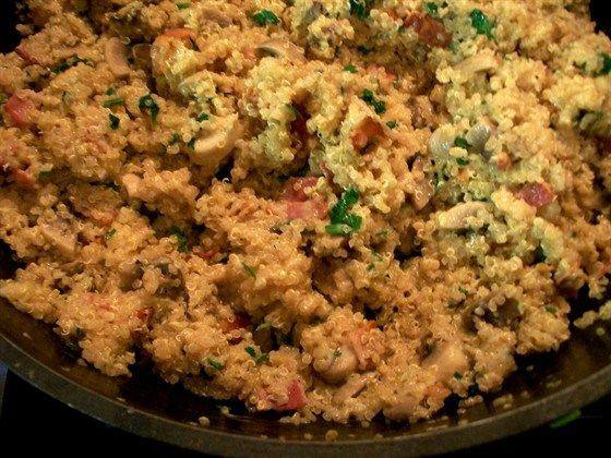 Киноа с беконом и грибами Киноа с беконом и грибами