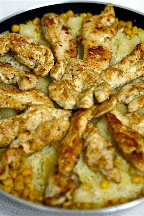 Курица по‑луизиански с рисом и ананасом Курица по‑луизиански с рисом и ананасом