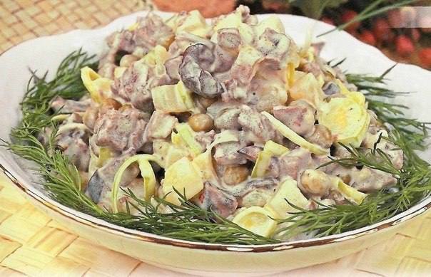 Салат мясной с грибами Салат мясной с грибами