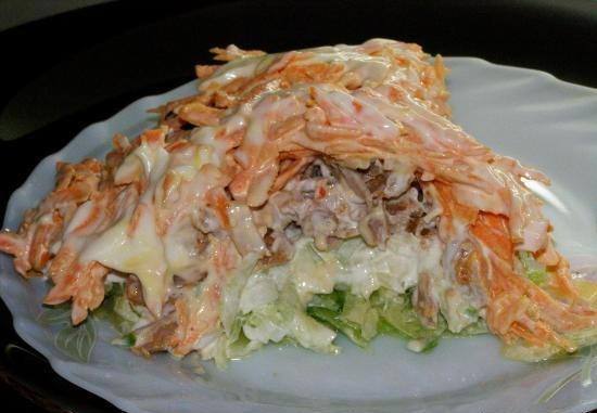 Вкусный салат с зелёной редькой Вкусный салат с зелёной редькой