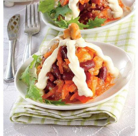 Фасолевый салат с копченой курицей Фасолевый салат с копченой курицей