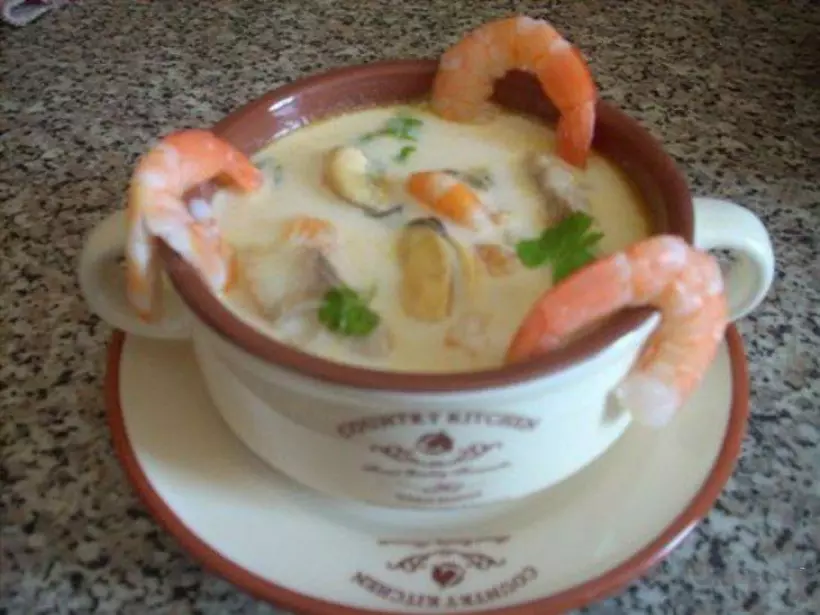 Готовим Супы Суп из морепродуктов со сливками