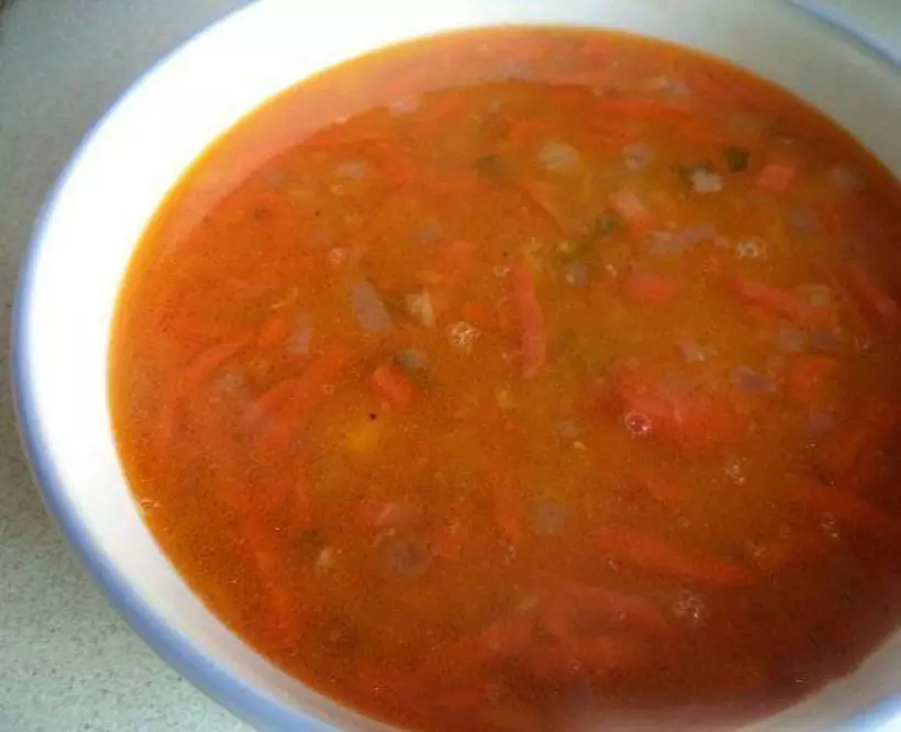Готовим Супы Томатный суп с чечевицей