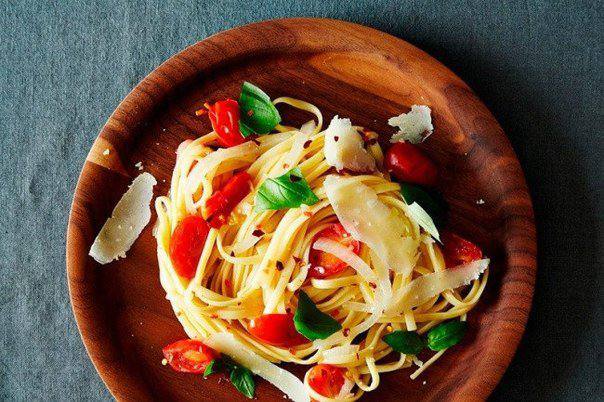 Рецепт Быстрая паста с овощами и зеленью Готовим Закуски Быстрая паста с овощами и зеленью