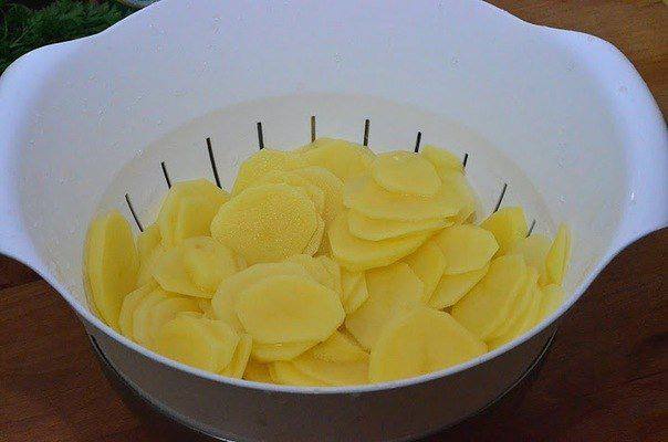 Рецепт Картофель с грибами в сливках шаг-1