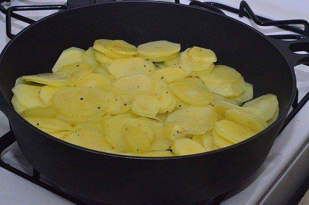 Рецепт Картофель с грибами в сливках шаг-3