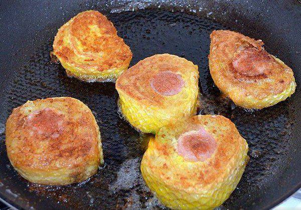 Рецепт Картофельное пюре с сосисками в вафлях шаг-5