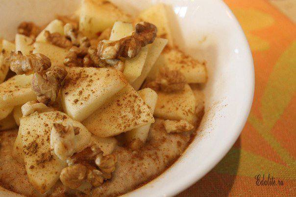 Рецепт Овсяная каша с корицей и яблоками Готовим Закуски Овсяная каша с корицей и яблоками