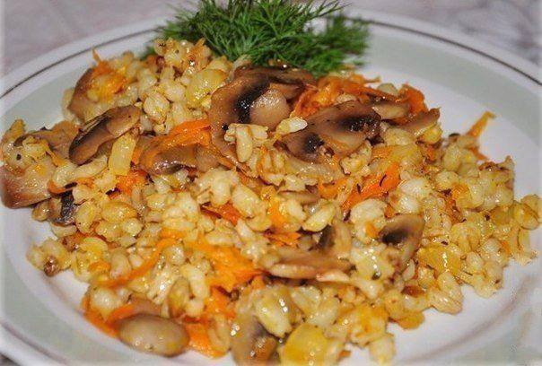 Рецепт Перловая каша с грибами Готовим Закуски Перловая каша с грибами