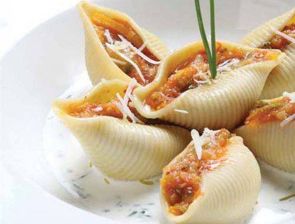 Рецепт Ракушки, фаршированные курицей и грибами Готовим Закуски Ракушки, фаршированные курицей и грибами