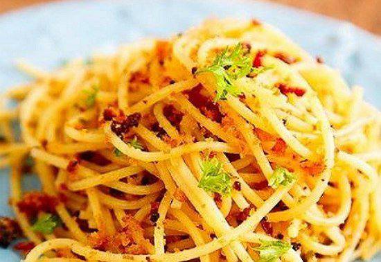 Рецепт Спагетти с вялеными помидорами и чесноком Готовим Закуски Спагетти с вялеными помидорами и чесноком