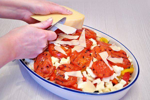 Рецепт Запеканка из овощей-гриль с сыром шаг-6