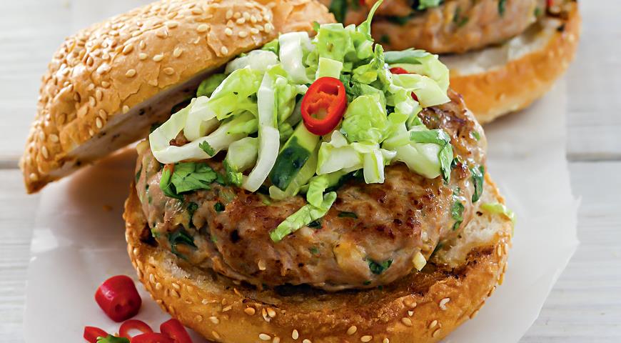 Рецепт Бургеры в азиатском стиле Готовим Мясо Бургеры в азиатском стиле