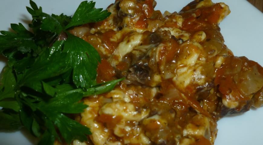 Рецепт Сердце в сырном соусе Готовим Мясо Сердце в сырном соусе