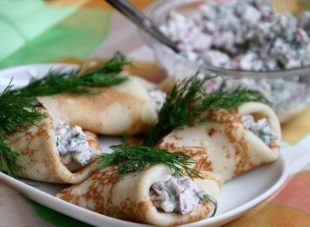 Рецепт Блины с начинкой из редиса Готовим Выпечка Блины с начинкой из редиса