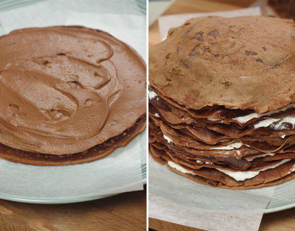 Рецепт Блинный шоколадный торт  шаг-2