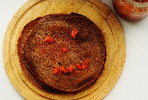 Рецепт Шоколадные панкейки Готовим Выпечка Шоколадные панкейки