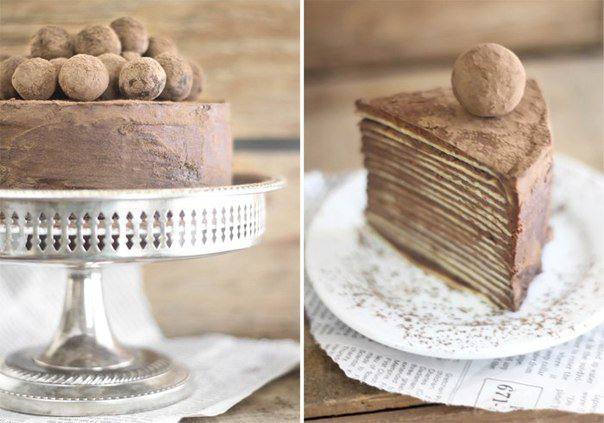 Рецепт Шоколадный торт из блинов с амаретто шаг-1