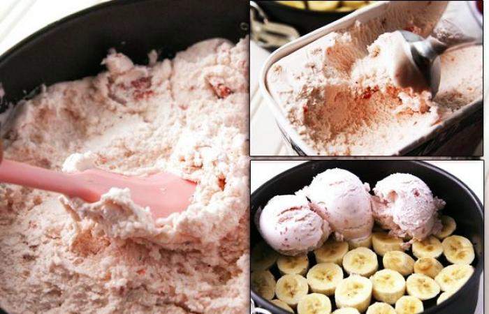 Рецепт Торт-мороженое с клубникой и бананом шаг-5