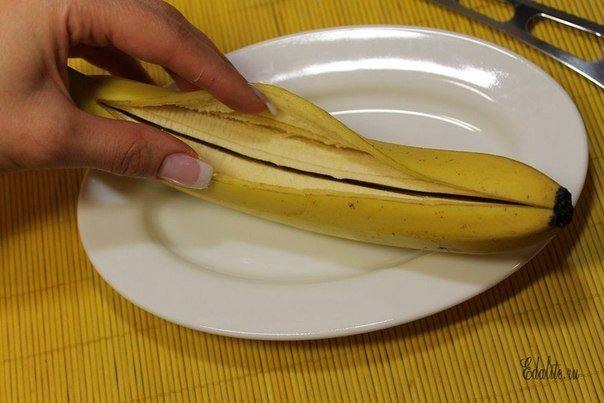 Рецепт Запеченный банан с корицей и медом шаг-1