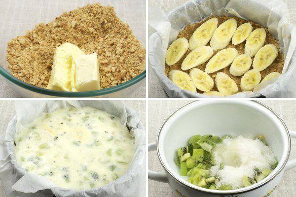 Йогуртовый торт с киви и бананом рецепт 👌 с фото пошаговый | Как готовить  десерты