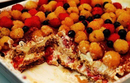 Рецепт Пирожное с малиной а-ля тирамису шаг-7