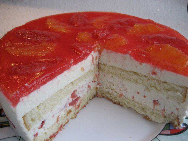 Рецепт Творожный торт со вкусом грейпфрута Готовим Десерты Творожный торт со вкусом грейпфрута