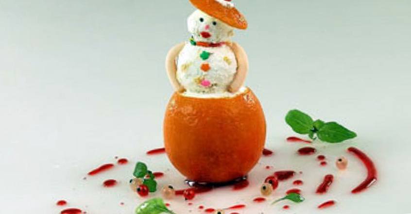 Рецепт Апельсиновый снеговик шаг-1