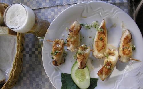 Рецепт Фаршированные кальмары с грибами и рисом Готовим Рыба Фаршированные кальмары с грибами и рисом
