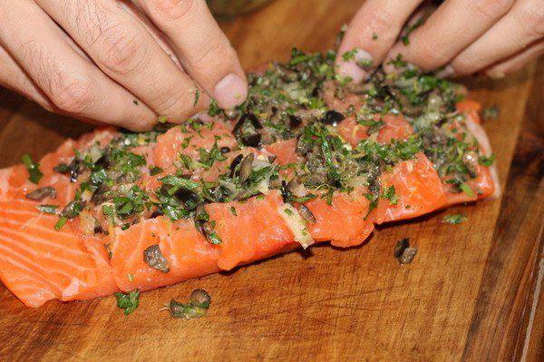 Рецепт Филе лосося с оливками на пару шаг-5
