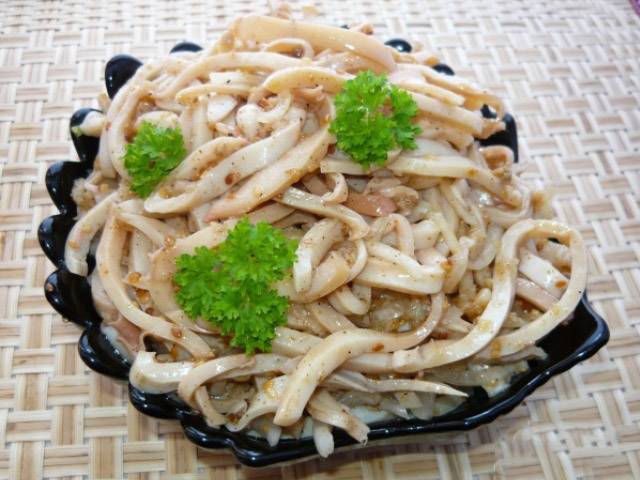 Рецепт Кальмары по-корейски без моркови Готовим Рыба Кальмары по-корейски без моркови