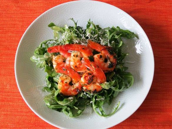 Рецепт Креветки с руколой Готовим Рыба Креветки с руколой