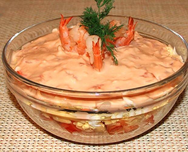 Рецепт Салат "Розовый фламинго" Готовим Рыба Салат "Розовый фламинго"