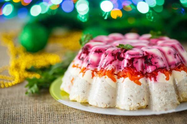 Рецепт Селедочная шуба (с желатином) Готовим Рыба Селедочная шуба (с желатином)