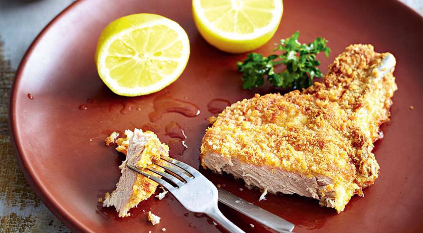 Рецепт Свиная котлетка на косточке по-миланскому рецепту Готовим Мясо Свиная котлетка на косточке по-миланскому рецепту