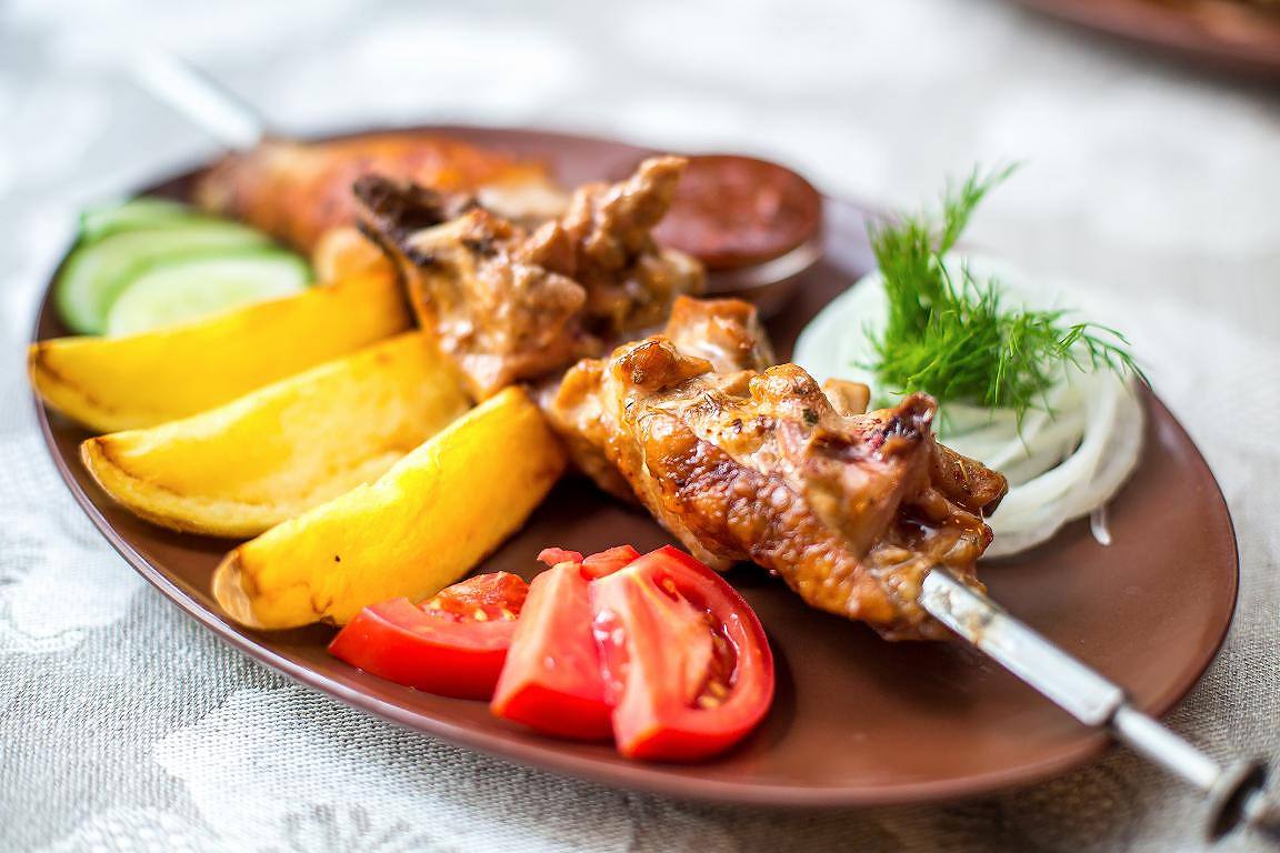 Рецепт Шашлык из окорочков Готовим Мясо Шашлык из окорочков