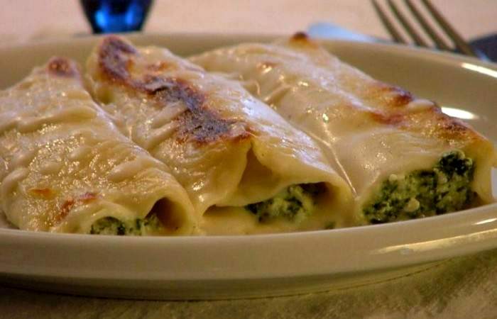 Рецепт Каннеллони с сыром и шпинатом Готовим Здоровье Каннеллони с сыром и шпинатом