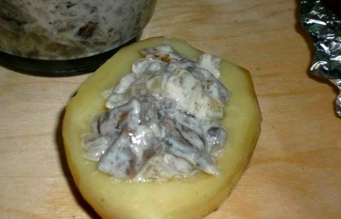 Рецепт Картофель, фаршированный грибами шаг-6