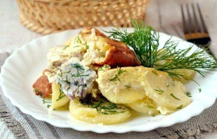 Рецепт Картофель с рыбой в мультиварке Готовим Кухонная техника Картофель с рыбой в мультиварке