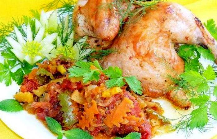 Рецепт Курица запеченная с овощами Готовим Мясо Курица запеченная с овощами