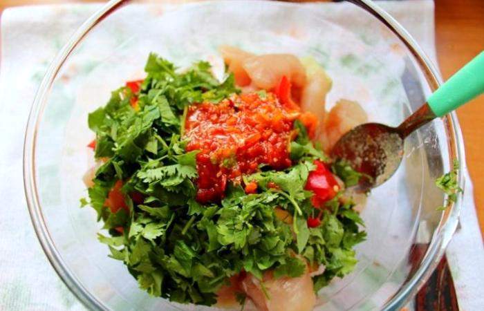 Рецепт Куриный шашлык с овощами на сковороде гриль шаг-6