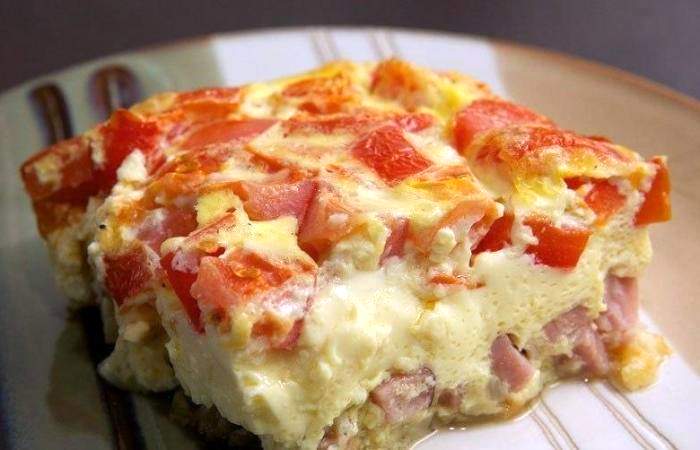 Рецепт Омлет с беконом и овощами в духовке Готовим Яйца Омлет с беконом и овощами в духовке