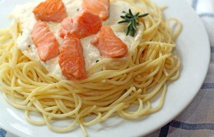 Рецепт Паста с лососем и сыром шаг-5