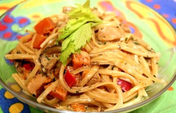Рецепт Паста с овощами в сливочном соусе Готовим Мясо Паста с овощами в сливочном соусе