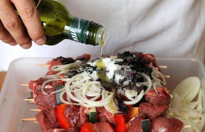 Рецепт шашлык из говядины на сковороде рецепт с фото
