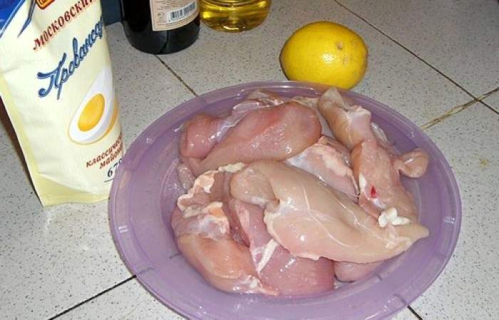 Рецепт Шашлык из курицы с лимоном шаг-1