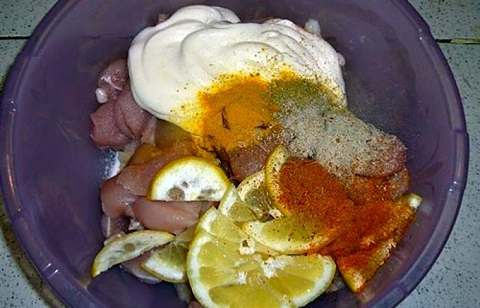 Рецепт Шашлык из курицы с лимоном шаг-3