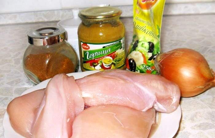 Рецепт Шашлык из курицы в майонезно-горчичном маринаде шаг-1
